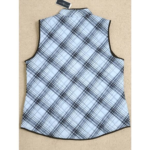 💙 NWT KAREN SCOTT Plaid Puffer Quilted Lightweight Vest SIZE L MSRP $47 - Picture 7 of 13